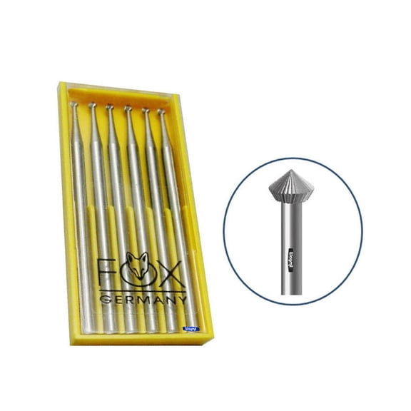 Fox Hart Bur 1.3 mm Pkg of 6 Vanadium Steel Jewelry Setting Tool Made In Germany