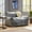Grey, variant on Velvet Bean Bag Chair with Arms - Navy Blue, Plush Lounge Floor Sofa with Back Support for Adults & Kids, Removable Washable Cover, High-Density Foam Filled