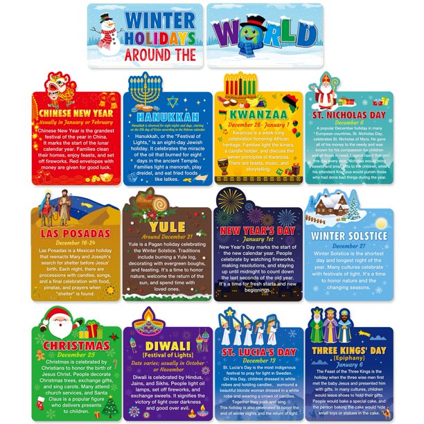 Fiestas de pósteres educativos para el aula en todo el mundo