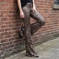 thumbnail image 4 of Women's Glitter Sequins Wide Leg Palazzo Pants High Waist Bells Bottoms Party Flared Trousers Night Out Clubwear, 4 of 8