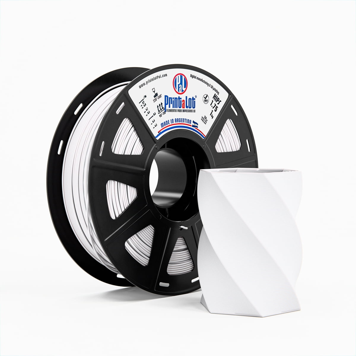 Printalot | HIPS White Filament | 1kg (2.2 lbs) - 1.75mm