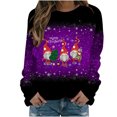 thumbnail image 2 of Qiopertar Chandail en Molleton à Col Rond pour Femmes Mode Décontractée Manches Longues Imprimé de Noël Blouse Offres de la Semaine Liquidation à Moins de 5$ jusqu'à 90 % de Réduction, 2 of 4