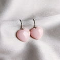 thumbnail image 3 of Natural Pink Opal Earrings, 14K Solid White Gold Pink Opal Earrings, October Birthstone Earrings, Opal Heart Earrings, Valentine's Day Gift, 3 of 6