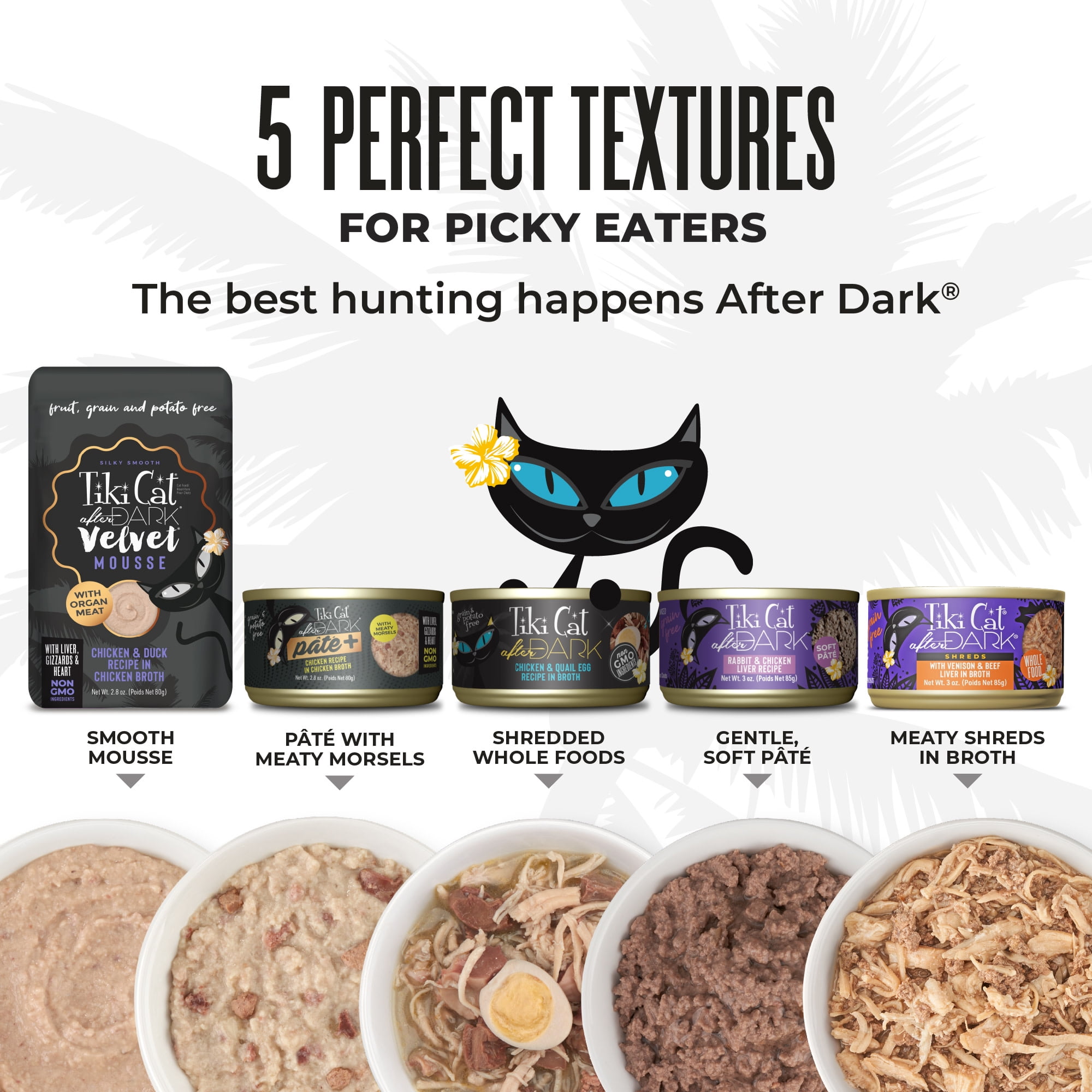 (12 pack) Tiki Cat After Dark Shreds Whole Foods Wet Cat Food, Chicken, Quail & Chicken Liver, 3 oz. Can