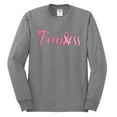 thumbnail image 2 of Wild Bobby, Fearless Pink Ribbon Support Warrior Women, Breast Cancer Awareness, Men Long Sleeve Shirt, Heather Grey, XX-Large, 2 of 5