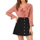 thumbnail image 5 of BLUSA CON VOLANTES PARA MUJER INSPIRE CHIC, ELEGANTE CUELLO EN V, MANGAS LARGAS, TALLA 3XL, ROSA OSCURO, 5 of 6