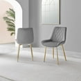 thumbnail image 3 of Furniturebox UK Pesaro Pesaro Modern Adult Velvet Gray Dining Side Chairs, Set of 2, 3 of 6