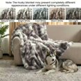 thumbnail image 5 of H&D Husky Print Faux Rabbit Fur Throw Blanket, 60" x 80", 5 of 7
