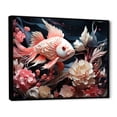 thumbnail image 2 of Designart "Symmetrical Collage Of Sharks And Coral I" Coastal Coral Under Water Floater Framed Canvas Wall Art, 2 of 5