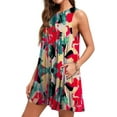 thumbnail image 3 of Anyjoin Women's Summer Dresses Beach Floral Tshirt Sundress Sleeveless Pockets Casual Tank Dress, 3 of 6