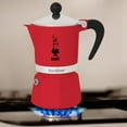 thumbnail image 2 of Moka Pot, Stovetop Espresso Maker, 6 Shots, Aluminum, Red, 2 of 4