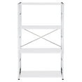 thumbnail image 2 of ACME Tennos Bookshelf in White and Chrome, 2 of 6