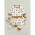 thumbnail image 2 of Cenuakty Baby's Two-Piece Suit, Bear Print Long Sleeve Round Neck Infant Boy Girl Tops + Pants for Party Photography, 2 of 9
