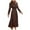 Brown, variant on Women's Dresses Mid Length Dress Casual V Neck Polka Dot Pleated Sleeveless A Line Beach Dress