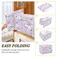 thumbnail image 4 of Storage Box With Lid 16.5x12.6x11.8In Foldable Stacked Household Storage Box Light Purple Cloth Flowers, 4 of 7