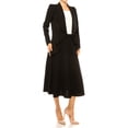 thumbnail image 4 of Women's Solid 2-Piece Set Open Front Blazer and Matching Midi Skirt, 4 of 8