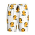 thumbnail image 6 of Daiia Cute Duck With Headphone Mens Woven Stretch Pajama Short,Short Pajama Pants-X-Large, 6 of 7