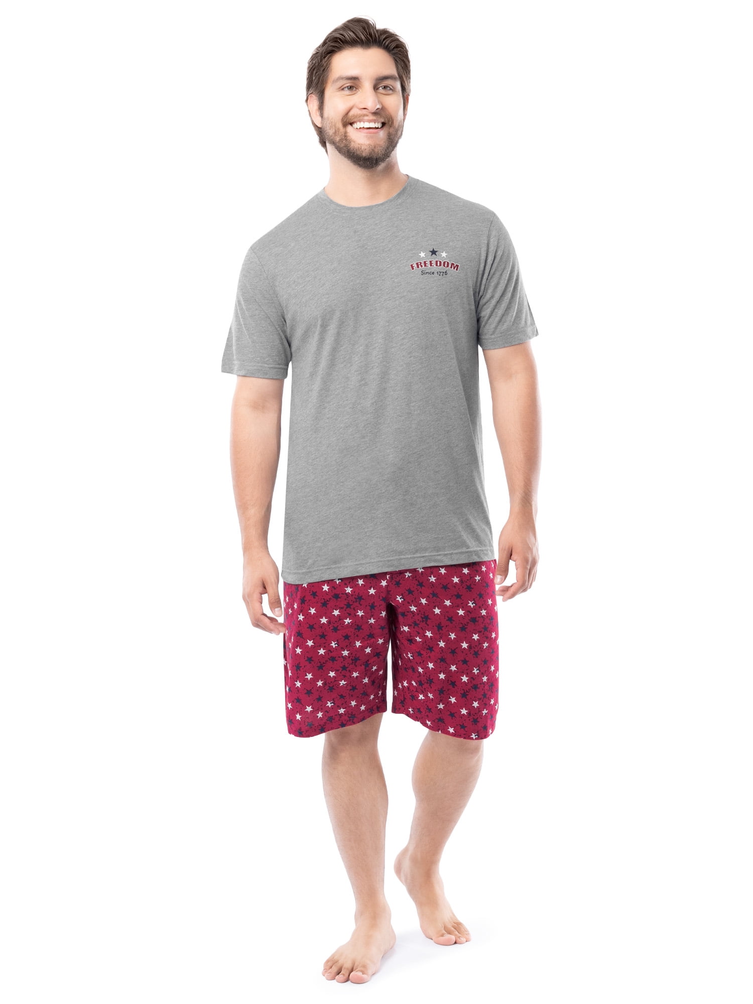 Fruit of the Loom Men's Father's Day Americana Graphic Sleep T-shirt and Pajama Short Set, Sizes S-XL