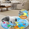 thumbnail image 2 of Ocean Breeze Splashland for Cats Dogs, Cat Water Mat with Fish, Cat Water Sensory Play Mat with Manual Air Pump, Thickened PVC, Anti-Scratch, Rapid Cooling for Both Indoor Outdoor in Summer, 2 of 7