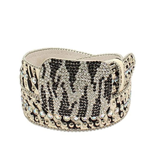 Nocona Belt N3484862-S 1.5 in. Womens Zebra Print Rhinestones Belt ...