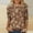 Coffee#2, variant on Viikei Relaxed Women's Round Neck 3/4 Sleeve Top,Women Fashion Casual Printed Round Neck Three Quarter Sleeve 3/4 Sleeve T-shirt Loose Khaki S