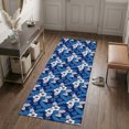 thumbnail image 3 of Hallway Runner Rug 2'x6', Watercolor Floral Kitchen Runner Rugs Non-Slip Carpet Mats, Summer Tropical Monstera Leaves Blue Bedside Rugs Runners Washable Floor Carpet for Bathroom Laundry Room, 3 of 8