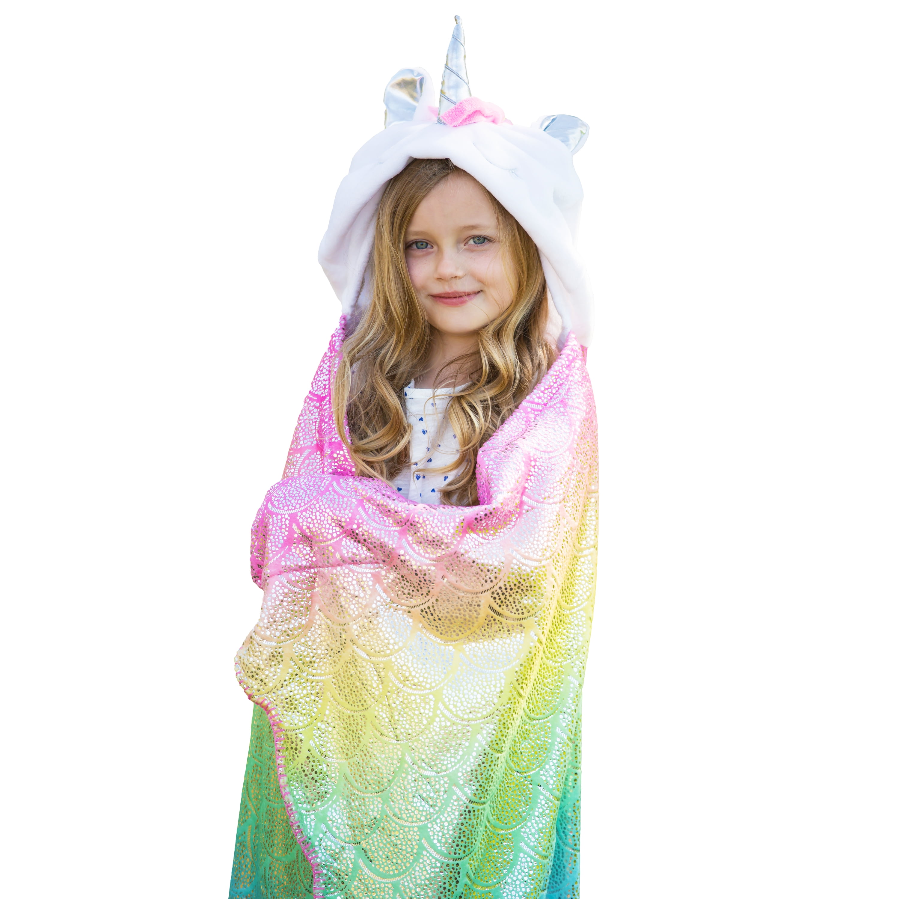 Unicorn Blanket for Kids - Girls Wearable Hooded Blanket Kids