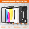 thumbnail image 3 of For iPad 11th 2025 11 inch/iPad 10th 2022 10.9 inch Case, 360 Hand Strap, Shoulder Strap, Kickstand, Rugged Drop Protection, Black, 3 of 7