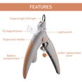 thumbnail image 3 of Yeacher Illuminated Cat Pet Nail Clippers Cat Claw Trimmer Cat Nail Scissor Cat Nail Cutter Features LED Light 5X Magnification, 3 of 7