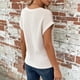 thumbnail image 5 of Xuyuer Women's Crew Neck Short Sleeve Knit Side Loose Solid Color Casual Top, Relaxed Fit Sweater Tee for Spring Summer Layering,Cozy Everyday Wear, 5 of 6