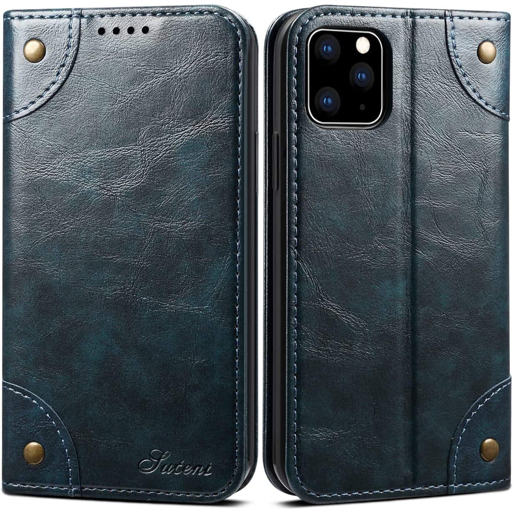 iPhone 11 Pro Max Leather Case, iPhone 11 Pro Max Wallet Folio Case Book Design Closure with Stand and ID Holder Credit Card Slots for iPhone 11 Pro Max 6.5 inch 2019 Blue