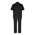 thumbnail image 7 of Stamzod Men Summer Outfits 2 Piece Fashion Solid Color Button Down Shirts and Long Pants Daily Casual Loose Plus Size Beach Vacation Clothes for Men with Pocket Black C S, 7 of 7