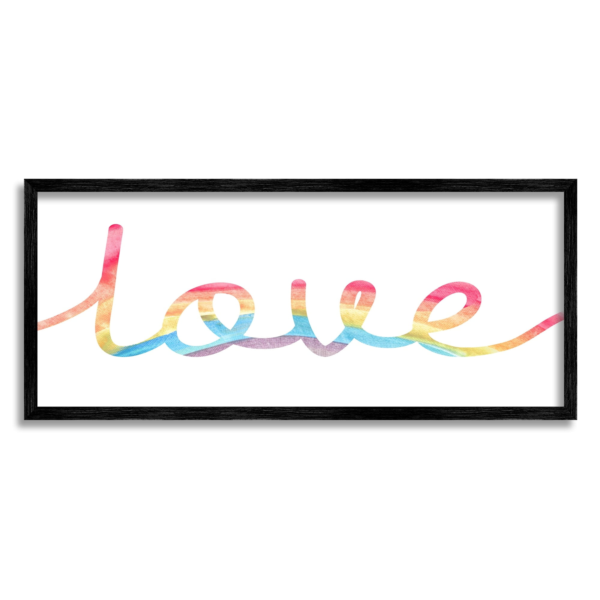 Stupell Industries Simplistic Rainbow Love Text Cursive Typography,30 x 13, Design by Daphne Polselli