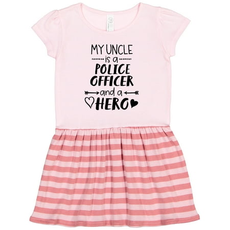 

Inktastic My Uncle is a Police Officer and a Hero Gift Toddler Girl Dress