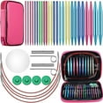 thumbnail image 1 of SURJDE 26 Pieces Aluminum Interchangeable Circular Knitting Needle Set,13 Size Interchangeable Crochet Needles for Knitting, 1 of 7