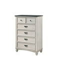 thumbnail image 3 of Rustic Cottage Style 3pc King Size Panel Bed Chest Nightstand Set Beige Finish Bedroom Furniture, 3 of 7