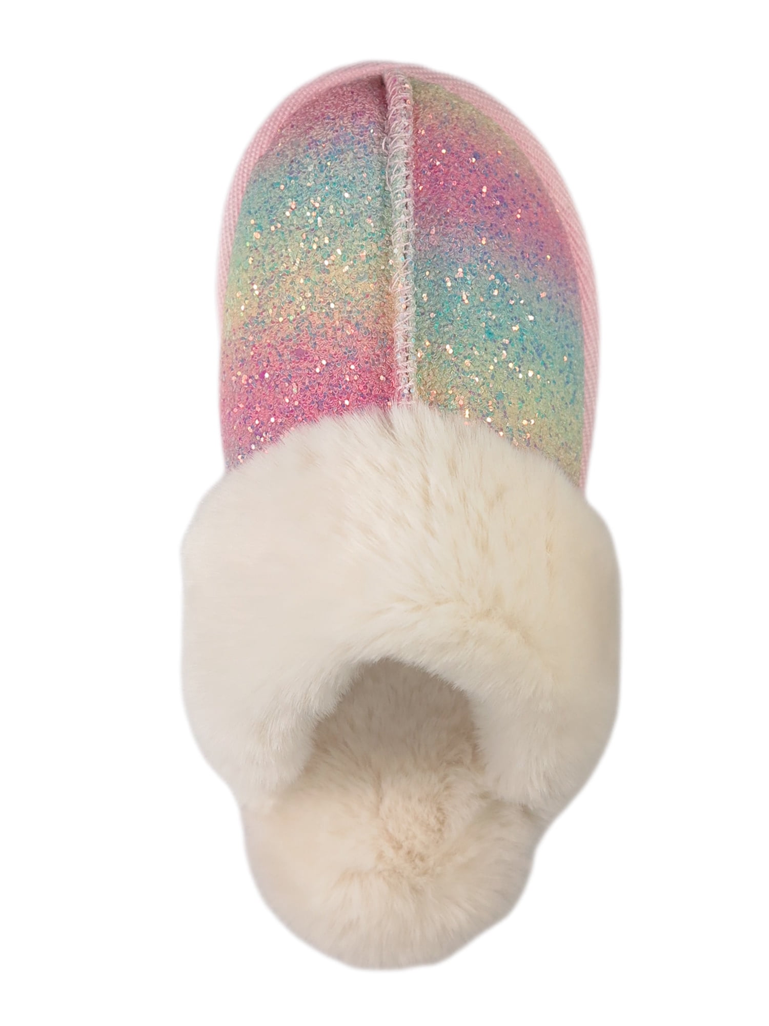 Wonder Nation Girls Scuff Slippers With Faux Fur Trim