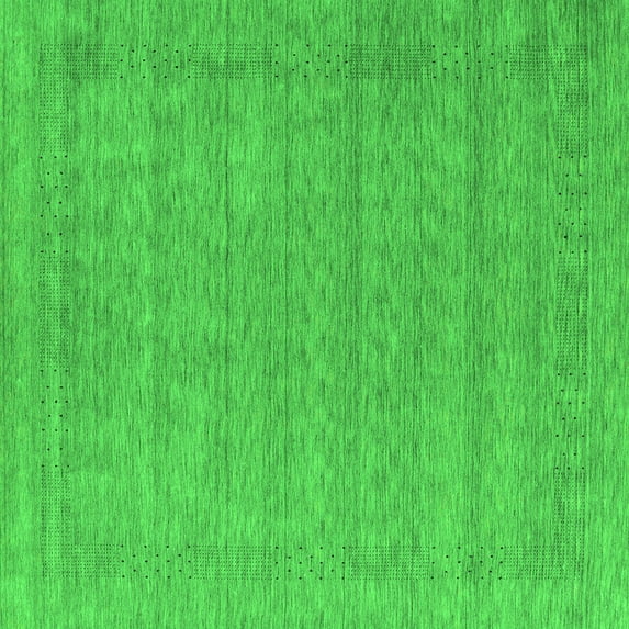 Ahgly Company Indoor Square Abstract Green Contemporary Area Rugs, 6' Square