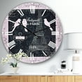 thumbnail image 2 of Designart 'Paris Vintage Collage Ii Traditional Wall Clock, 2 of 4
