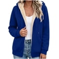 thumbnail image 2 of Mifsaly Womens Sherpa Fleece Lined Jackets Full Zip Hoodies Fall Winter Thermal Daily Going Out Athletic Casual Outfits with Pockets, 2 of 6