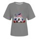 thumbnail image 4 of Blusas para las Mujeres Casual, Estampado Manga Corta Cuello Redondo Camiseta Top Hecho de Cómodo Estante de Imitación para Toda la Temporada de Uso Diario, Tops Cortos para las Mujeres, 4 of 7