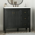 thumbnail image 2 of Craftian 36'' Modern Bathroom Vanity with Sink Combo, Freestanding Bathroom Storage Cabinet with Drawers & Doors, Black, 2 of 10