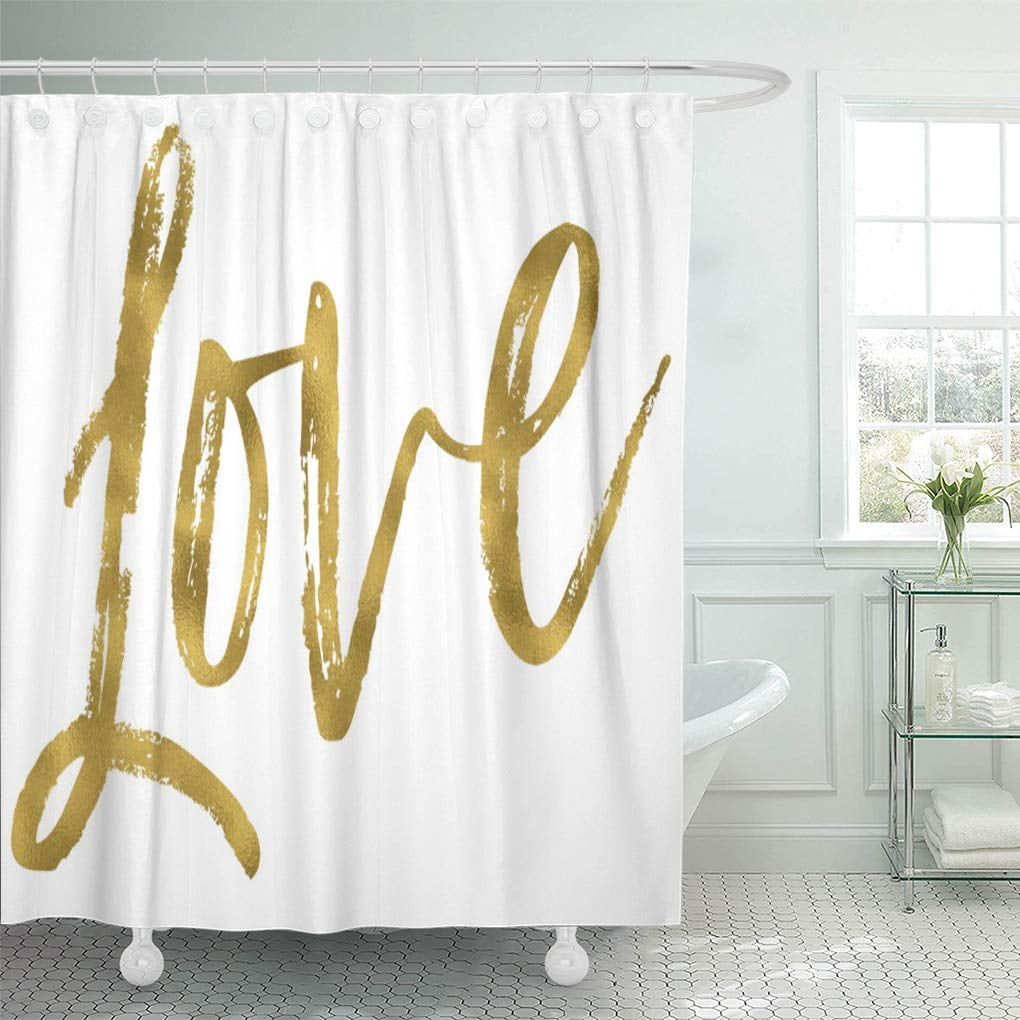CYNLON Sleep Love Faux Gold Saying House White Inspiration Bathroom
