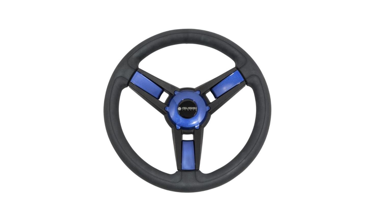 Gussi Model Black & Blue Steering Wheel for Club Car DS Golf Carts 1982