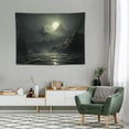 thumbnail image 2 of ONETECH  Ocean Tapestry Wall Hanging Gold Full Moon over Ocean Natural Scenery Tapestries Night Sky Wall Decor Blanket for Living Room Bedroom Party,, 2 of 7