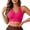A-Hot Pink49, variant on Womens Seamless Sports Bra Racerback Wireless U Neck Removable Padded Bralette Workout Gym Yoga Running Bra