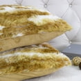 thumbnail image 4 of Home Soft Things Jacquard Faux Fur 2 Piece Throw Pillow Cover Set - Amber Gold - 14" x 26", 4 of 7