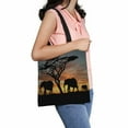thumbnail image 2 of ABPHQTO Group Elephant Africa Canvas Bag Reusable Tote Grocery Shopping Bags Tote Bag 14x16 inch, 2 of 2