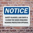 thumbnail image 4 of (2 Pack) Safety Glasses Lab Coats & Closed Toe Shoes OSHA Notice Sign 24 Inch X 18 Inch Indoor / Outdoor Rust-Free Aluminum Metal Signs for Workplace, Workshop, and Construction Site,, 4 of 8