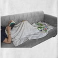 thumbnail image 6 of Letter J Soft Flannel Fleece Blanket, Initial Capital J with Tropical Nature Elements Leaves and Flowers Abstract Swirls, Cozy Plush for Indoor and Outdoor Use, 50" x 60", Multicolor, by Ambesonne, 6 of 6